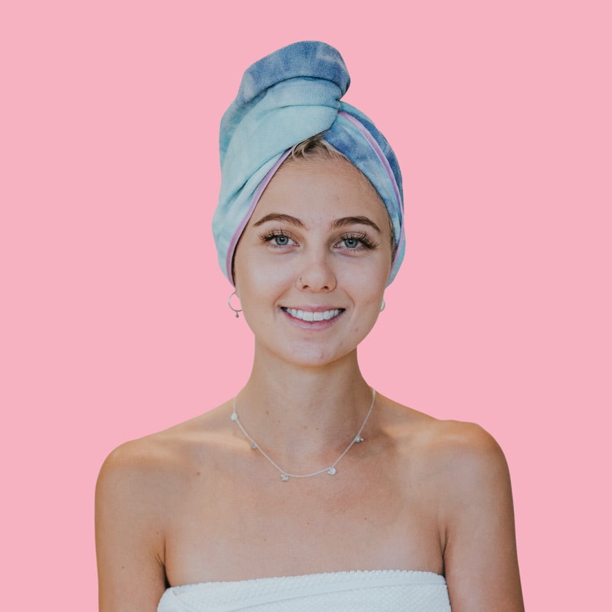 Unicorn Microfibre Hair Towel® Wrap - Tie Dye Blue
