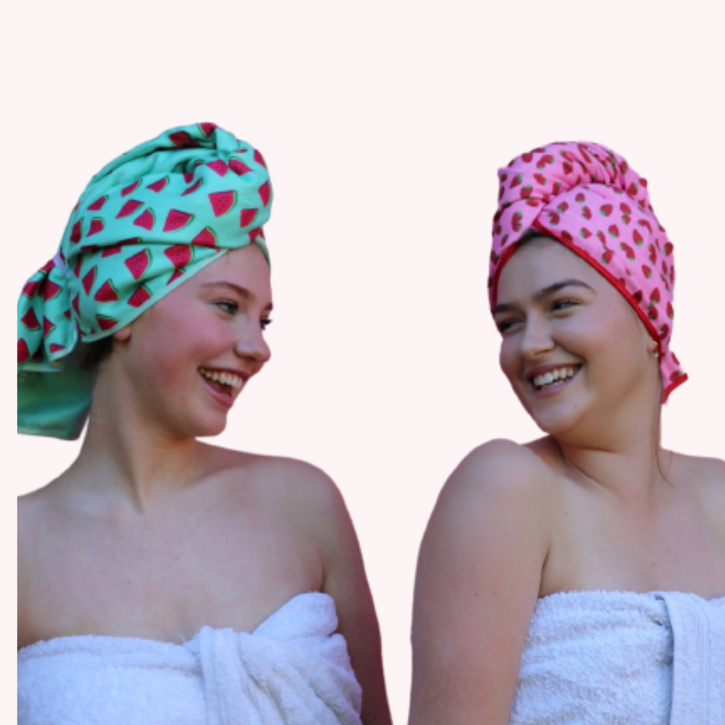 Unicorn Microfibre Hair Towel ®Wrap Twin Pack : Strawberry & Watermelon