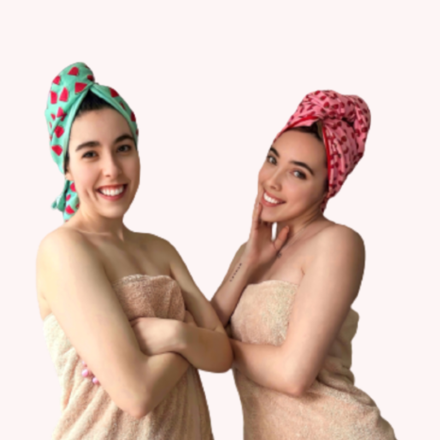 Unicorn Microfibre Hair Towel ®Wrap Twin Pack : Strawberry & Watermelon
