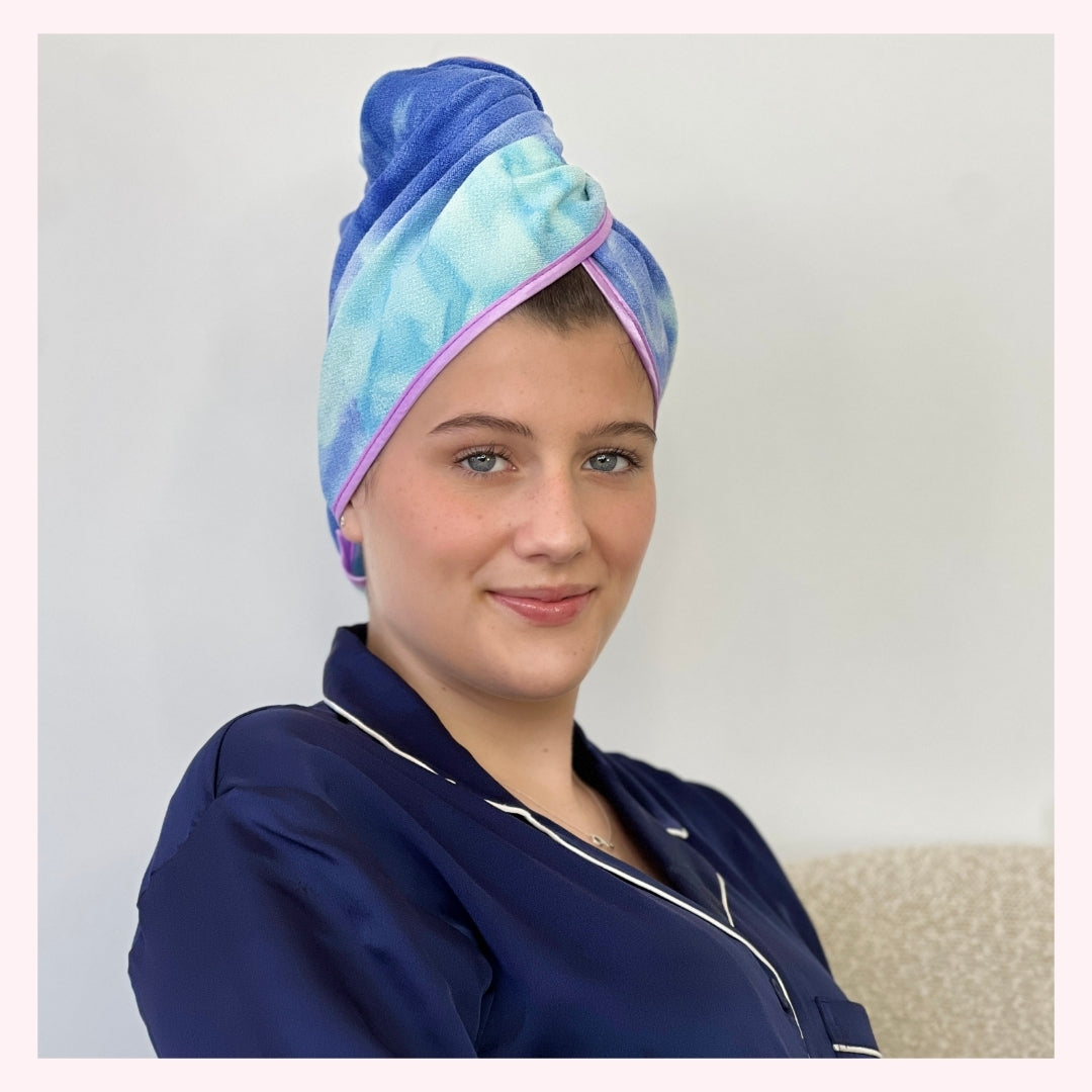 Unicorn Microfibre Hair Towel® Wrap - Tie Dye Blue