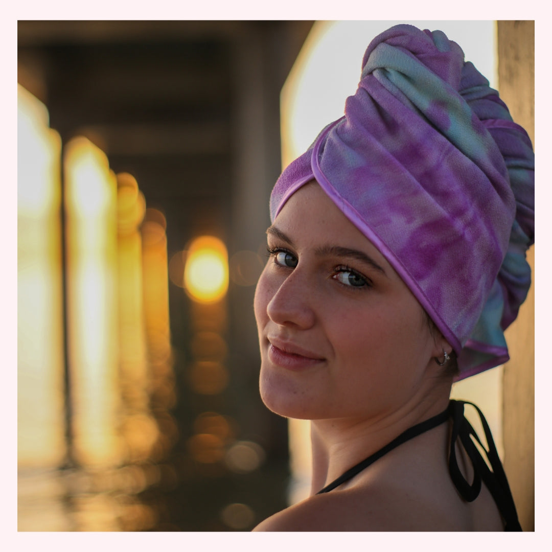 Unicorn Microfibre Hair Towel® Wrap - Tie Dye Lilac