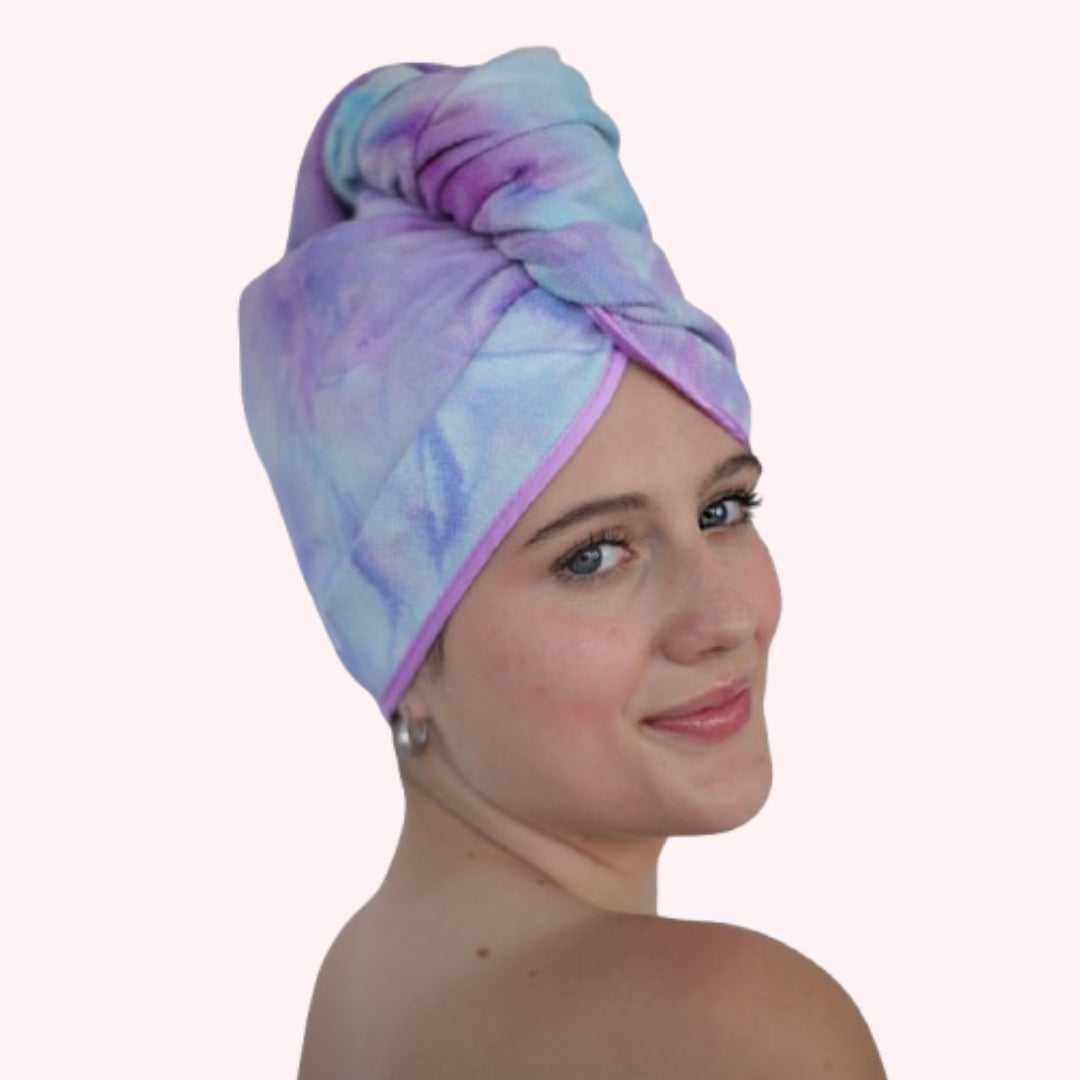 Unicorn Microfibre Hair Towel® Wrap - Tie Dye Lilac