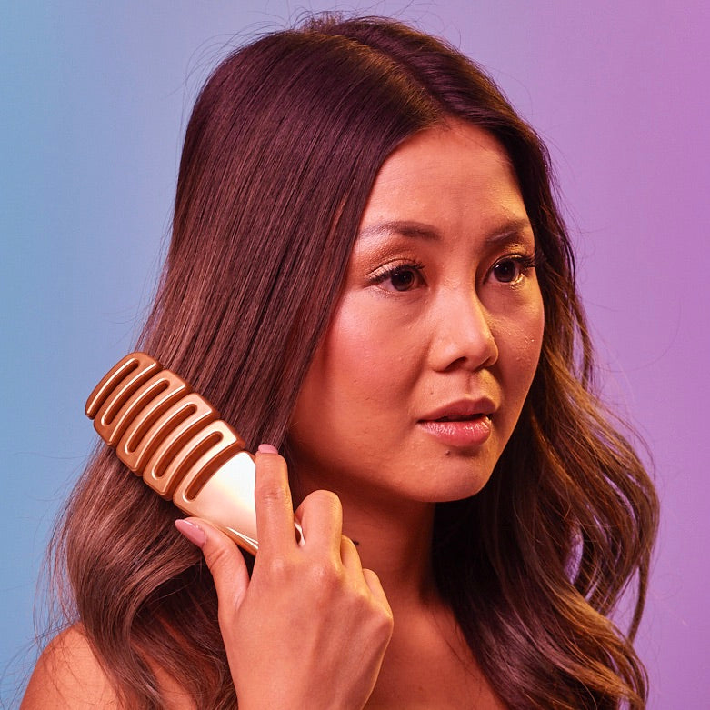 Detangling Hair Brush Palm Flexi Wild - Gold