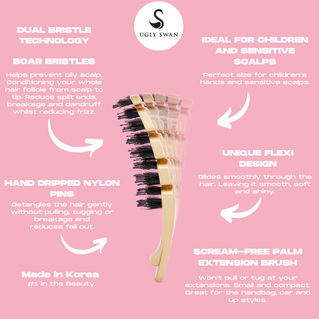 Detangling Hair Brush Palm Flexi Wild - Gold