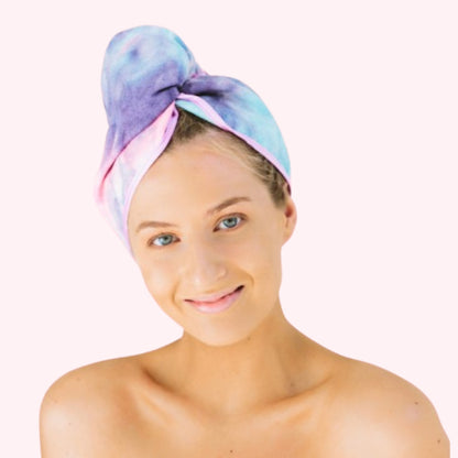 Unicorn Microfibre Hair Towel® Wrap Tie Dye Pink