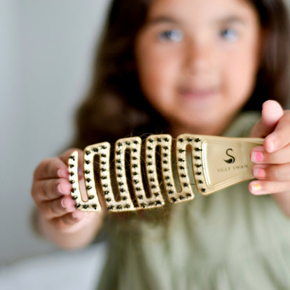Free Detangling Hair Brush Palm Flexi Wild - Gold