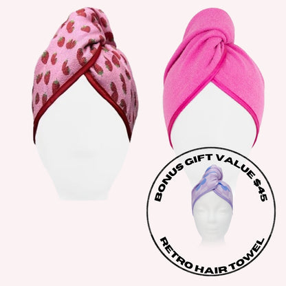 Unicorn 3 pack : Two Hair Towels + Bonus Hair Towel