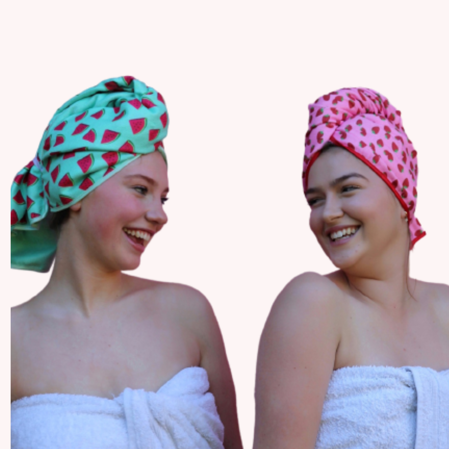 Unicorn Microfibre Hair Towel ®Wrap  Twin Pack : Strawberry & Watermelon