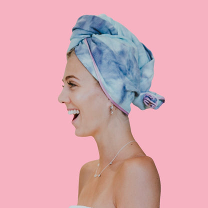Unicorn Microfibre Hair Towel® Wrap - Tie Dye Blue