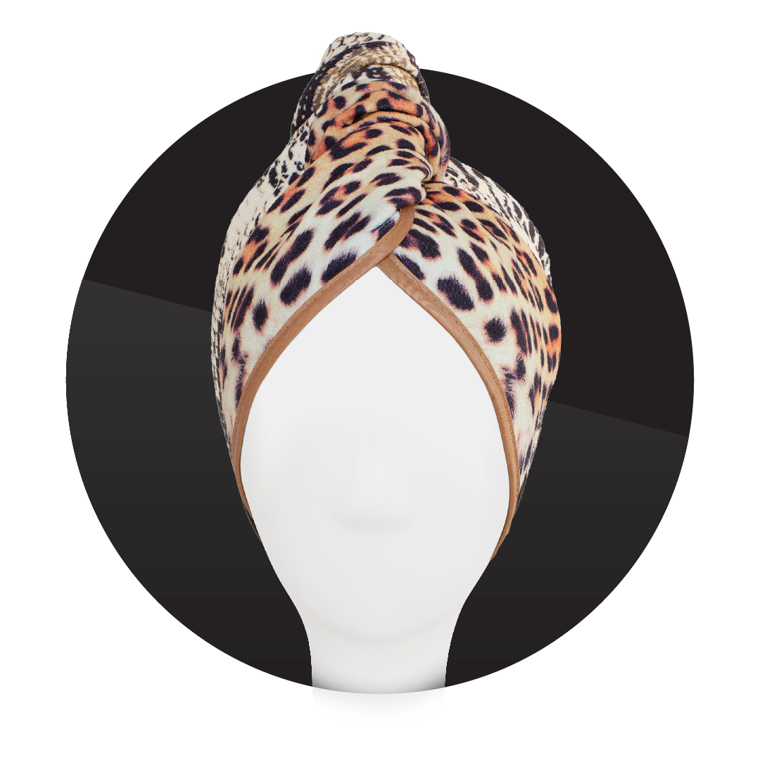 hair drying towel - leopard print