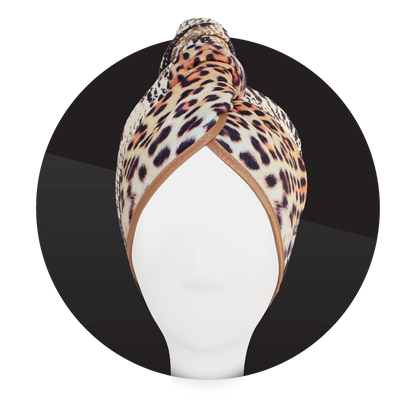 hair drying towel - leopard print