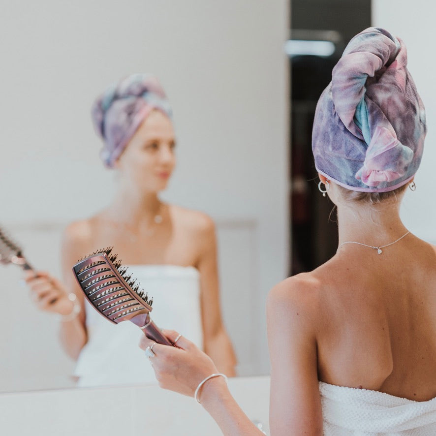 Unicorn Microfibre Hair Towel® Wrap - Tie Dye Pink