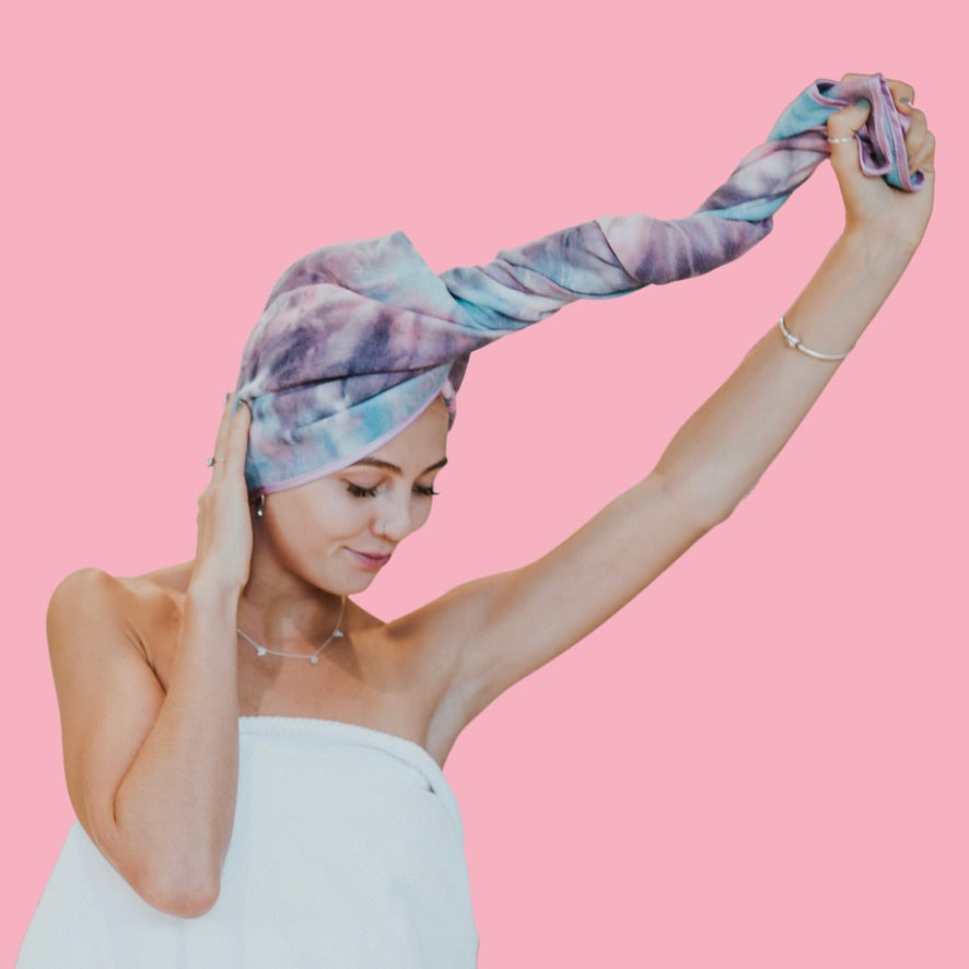Unicorn Microfibre Hair Towel® Wrap - Tie Dye Pink