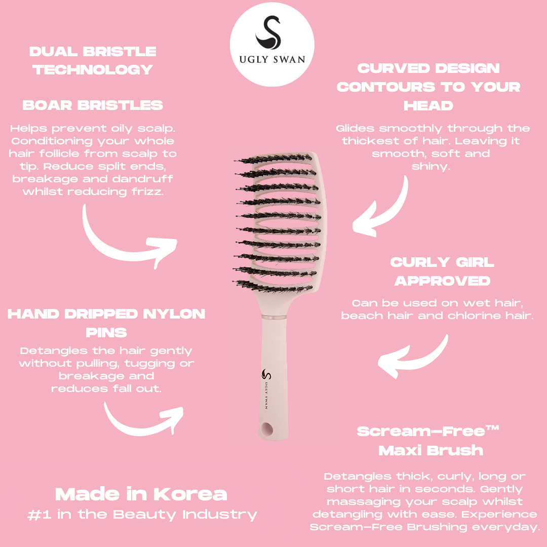 Scream-Free® Maxi Detangling Hair Brush - Flamingo